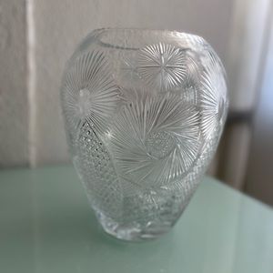 Vintage Signed crystal vase